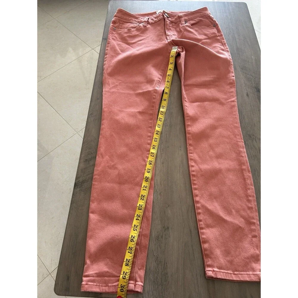 Cabi Women 0 Jeans Pink Cotton Skinny Mid Rise Stretch 5-Pocket Classic Style